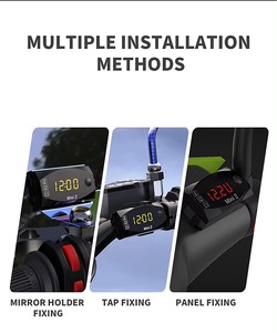 Horloge numérique multifonction 3 en 1 DC 6V-30V + thermomètre + voltmètre, affichage LED, étanche IP67 pour <span class=keywords><strong>moto</strong></span>, voiture, bateau - Product Image 3