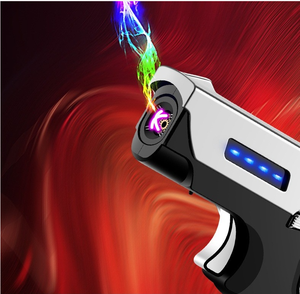 Encendedor de pistola plegable creativo, encendedor de llama de chorro de combustible de butano, encendedor de arco electrónico 2 en 1 - Product Image 4