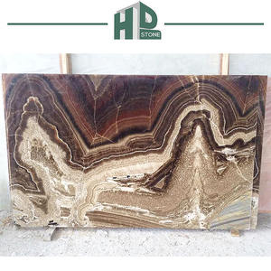 แผ่นหินอ่อนธรรมชาติหรูหราโอนิกซ์หยกน้ำตาลนิลแผ่นหินอ่อนสีน้ำตาล - Product Image 6