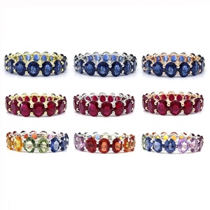 Chine Usine Bijoux Offres Spéciales Meilleure Qualité 18K Solide Or Blanc Rubis Mariage Éternité Bague Bande Conceptions pour Femmes - Product Image 4