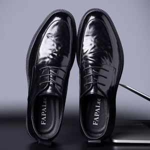 Chaussures Derby en cuir pour hommes, rehaussantes, respirantes, antidérapantes, résistantes à l'usure, style britannique, pour affaires, décontractées ou mariage - Product Image 3