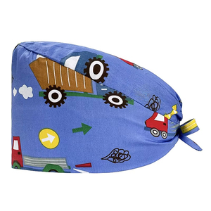 Chapeaux chirurgicaux premium à nouer avec ouverture pour queue de cheval, en coton, légers, pour bloc opératoire - Product Image 5
