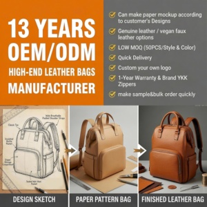 Borsa Fasciatoio in Pelle Vegana OEM del Produttore, Borsa a Tracolla in Vera Pelle, Elegante Borsa per Mamme di Grande Capacità - Product Image 2