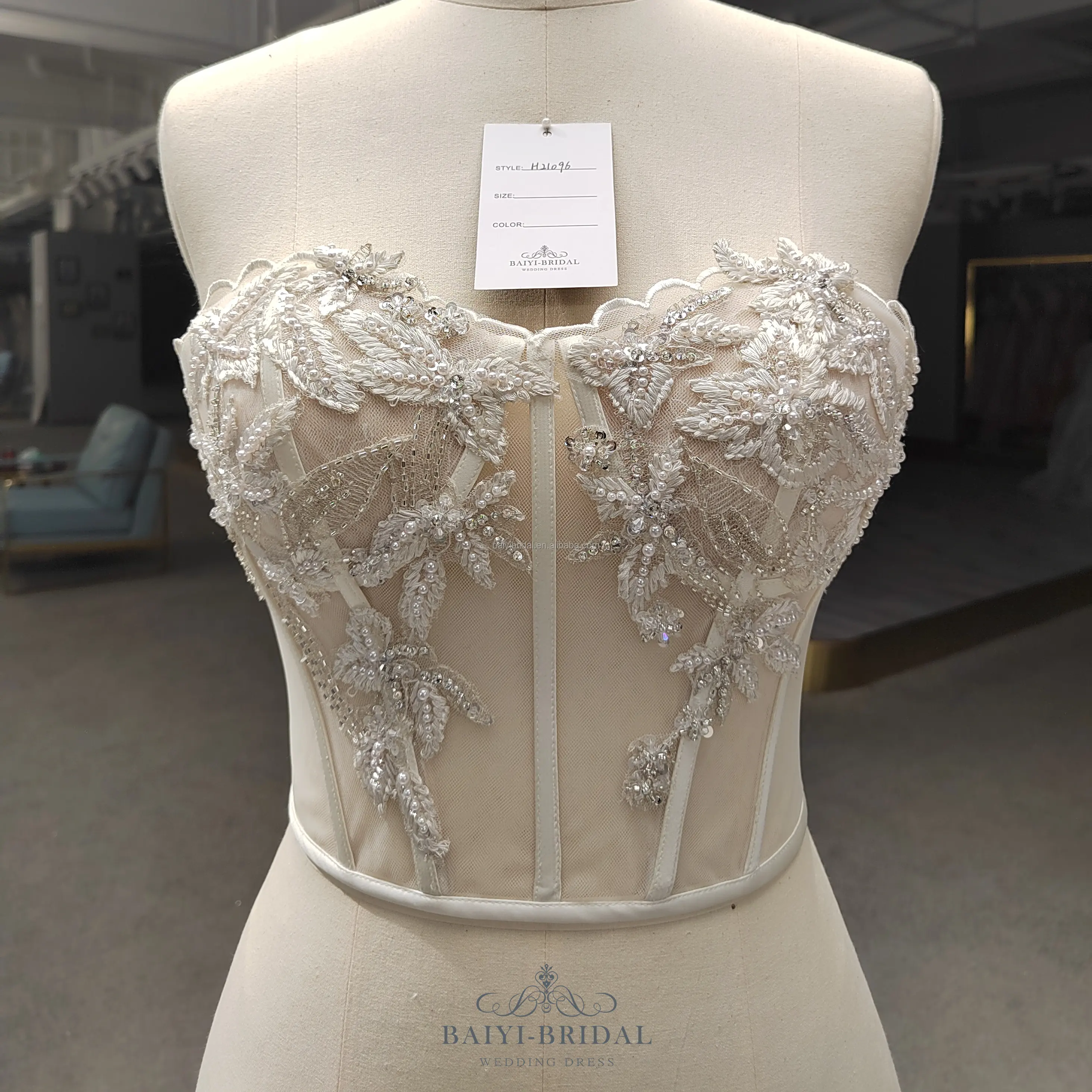 Amerikaanse Populaire Mode Luxe Kralen Trouwjurk Corset Voor Bridal Jacket
