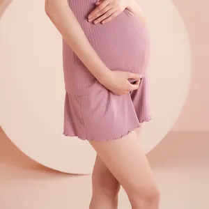 Atacado Modal 8 Cores Ajustável Low-waisted V-shape Mulheres Grávidas Segurança Maternidade Shorts Calças Cueca