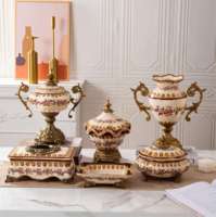 Accessoires d'intérieur personnalisés pour la maison, décoration de salon, hôtel, restaurant, art déco en céramique de luxe à large ouverture, style Moyen-Orient