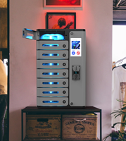 Y2 Power MIA Premium, Casillero de Carga para Teléfonos de 8 Compartimentos con Pago con Monedas, Estación de Carga Rápida, Máquina Expendedora de Carga para Teléfonos