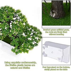 Mini bonsaï artificiel fait à la main pour la <span class=keywords><strong>d</strong></span>écoration extérieure de la maison ou du bureau Vert avec pot de ciment en plastique Caractéristique de Noël Faux - Product Image 4