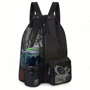 Portable Travel Gym Swimming Pool Bag Fashion Lightweight Mesh <b>Drawstring</b> Sport <b>Backpack</b> - Product Image 3