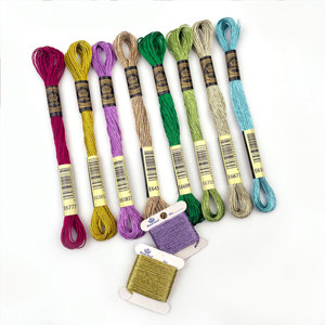 Toptan 29-Color r-iplik metalik nakış çapraz dikiş 150D/2*6 yüksek mukavemetli dikiş el örgü tığ işi iplik başına - Product Image 1