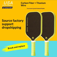 Paleta de Pickleball de Fibra de Carbono OEM al por Mayor con tu Marca, Borde Reforzado de TPU Amarillo para Uso Comercial y de Club