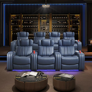 Sofá <span class=keywords><strong>de</strong></span> Cine en Casa <span class=keywords><strong>de</strong></span> Alta Gama, Personalizado, Moderno, con Armazón <span class=keywords><strong>de</strong></span> Madera y Cuero, Relleno <span class=keywords><strong>de</strong></span> Espuma Viscoelástica, con Reposacabezas, para Sala <span class=keywords><strong>de</strong></span> Estar - Product Image 1