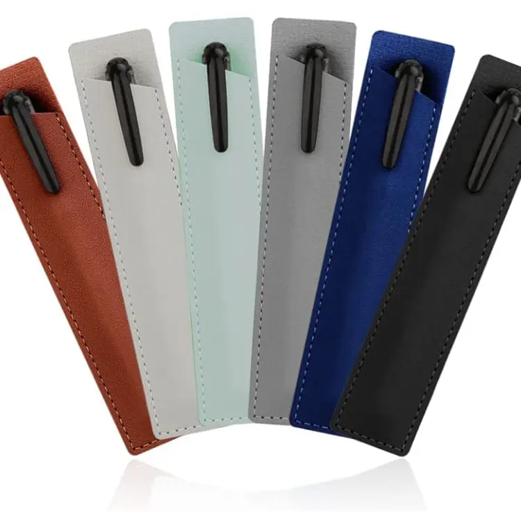 2024 New Luxury high quality PU Leather Bag Artificial Leather Pen Sleeve Business Gifts Pen Pouch For Single pen