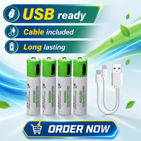 Batterie rechargeable liquide SMARTOOOLS AAA 4 cellules 1,5 V USB-C 750 mWh 1 pièce Câble de chargeur pour jouets