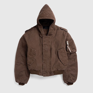 <span class=keywords><strong>Giacca</strong></span> Bomber <span class=keywords><strong>Nera</strong></span> Lavata con Cappuccio da Uomo, <span class=keywords><strong>Oversize</strong></span>, Effetto Usurato, con Zip e Tasche, Corta, Stile Casual Streetwear per Autunno Inverno - Product Image 4