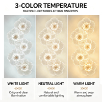 Lampe murale décorative sans fil à piles rechargeables, 5 têtes florales en verre, style luxe, en stock local aux États-Unis, pour la maison