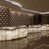 Dalle d'agate translucide sur mesure rétroéclairée pour comptoir de restaurant, bar, pub, éclairage LED, résistante à la chaleur et à l'eau