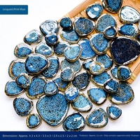 Kit de décoration artistique en mosaïque de céramique émaillée fait main, carreaux de porcelaine bleus et blancs, collage souvenir, jouet créatif parent-enfant