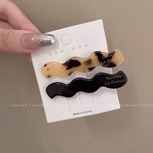 דרום קוריאה קקאו אהבה גל ברווז צד שטר צד צד קליפ שיער סיכות 5 ס "מ סגסוגת נשי סגנון חומצה אצטית-מבודד עבור פוני - Product Image 6