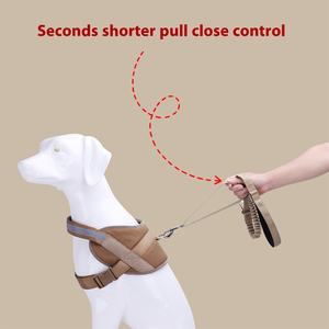 Cinturón de seguridad de coche de alta calidad, cinturón de entrenamiento ajustable reflectante táctico elástico de nailon 2 en 1, correa para perro mascota - Product Image 3