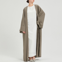 Abaya Personnalisée en Lin Naturel pour Femme, Respirante, Longueur Totale, Abaya Musulmane Unie pour Femme