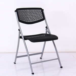 Sillas Plegables Económicas de Fábrica al por Mayor, <span class=keywords><strong>Silla</strong></span> Plegable de Plástico y Metal Negra Transpirable para Eventos - Product Image 2