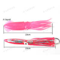 LETOYO 24 "Barre d'épandage de pêche avec ampoule 9in Squids 5in Trolling Birds et support en acier inoxydable 316 Offshore