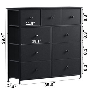<span class=keywords><strong>Commode</strong></span> en tissu de haute qualité avec table en <span class=keywords><strong>bois</strong></span> coffre moderne <span class=keywords><strong>noir</strong></span> 9 tiroirs pour vêtements salon <span class=keywords><strong>et</strong></span> chambre - Product Image 6