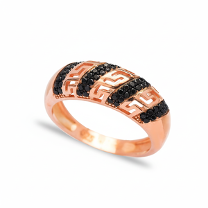 Black <b>CZ</b> and Black Ink Collections Greek Symbol Cluster <b>Ring</b> Wholesale Handmade 925 Silver Fine Jewelry - Product Image 2