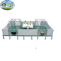 Cage de mise bas double face pour truies avec niche de nurserie pour porcelets - Parc de mise bas galvanisé à chaud pour élevage porcin