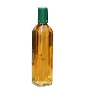 زجاجة توزيع زيت الزيتون والخل الزجاجية مربعة الشكل مزودة بغطاء