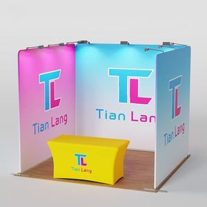 Soporte de exhibición comercial con cabina de exhibición de publicidad portátil Pantalla de exhibición de 10*10 pies y fondo de logotipo personalizado - Product Image 1