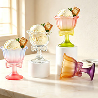 Vente en gros de coupes à glace en verre en forme de nœud papillon de 100 ml avec boîte cadeau