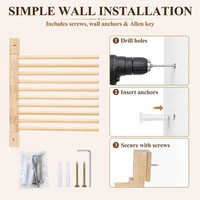 Séchoir à pâtes mural en bois massif, 10 barres, séchoir à nouilles en bois, OEM ODM personnalisé pour rangement de cuisine, vente en gros