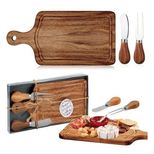 Autonomy Bamboo <b>Cheese</b> Board <b>Set</b> With <b>Knives</b> And Fork For Party Gift Serving Tray Durable Wood Cutting Board - Product Image 5