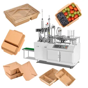 Take Away Paper Lunch Boxes Erecting Making Machines Fast Food Carton Box Forming Making Machine