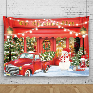 <span class=keywords><strong>Tapisserie</strong></span> murale de Noël, toile de fond scénique avec Père Noël, sapin et <span class=keywords><strong>neige</strong></span>, pour chambre et salon - Product Image 3