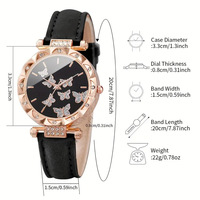 Montre papillon pour femme en alliage avec strass, mouvement à quartz de haute qualité, verre, style classique, bijoux, date, usage quotidien, cadeau