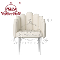 Chaise d'événement en velours de salle à manger durable pour hôtel avec cadre en métal blanc confortable pour l'extérieur et la villa