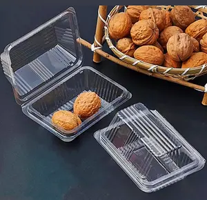 Contenedores de plástico transparente desechables personalizados al por mayor para embalaje de alimentos, caja para postres y repostería de panadería