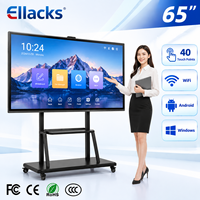 TV Pintar QLED Tanpa Bingkai 65 Inci 4K UHD Tanpa DVB T2 dengan Sistem Android untuk Penggunaan Hotel