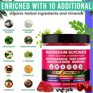 Contenitori di Gommose al Glicinato di Magnesio per Bambini 1000mg Vitamina D3 10000 UI K2 Glicinato di Magnesio per il Sonno - Product Image 3