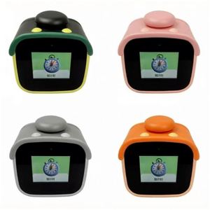 <span class=keywords><strong>Réveil</strong></span> numérique de table en cuir avec caméra espion, commande <span class=keywords><strong>radio</strong></span>, lumière de <span class=keywords><strong>réveil</strong></span> et fonction d'alarme pour dormeurs profondément endormis, avec commande vocale IA LLM - Product Image 1