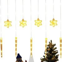 LED-Lichterkette mit fünfzackigen Sternen, IP65 wasserdicht, 3 m Länge, dimmbar, 5000 K, 50.000 Stunden Lebensdauer, Weihnachten
