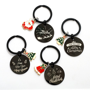 <span class=keywords><strong>Buon</strong></span> <span class=keywords><strong>natale</strong></span> portachiavi inciso nuovo anno regalo d'affari per amici e colleghi materiale metallico - Product Image 3