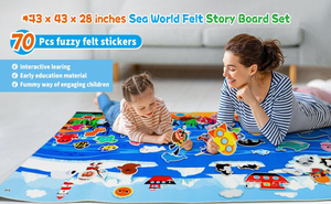 Dayanıklı 70 adet çift kalın çiftlik keçe kurulu hikaye seti keçe duvar aktivite kurulu meşgul kurulu hikaye seti duvar asılı bebekler için - Product Image 5