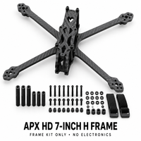 Châssis de drone FPV en fibre de carbone APX HD Version 7 pouces, type H, empattement 315 mm, quadricoptère avec double support FC VTX