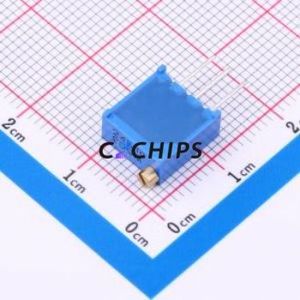 Résistance/potentiomètre réglable 3296W-1-503LF SIP-3P, 9,5x4,8 mm, résistance 50 kOhm, 10 %, 500 mW, 100 ppm/ ℃ - Product Image 2