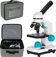Monocular Microscope for Students 40X-2000X Magnification Microscopes for Beginners with Dual LED Illumination Phone Adapter