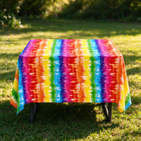 Nappe de fête arc-en-ciel à prix de gros, impression personnalisée, housse de table pour la maison et le jardin